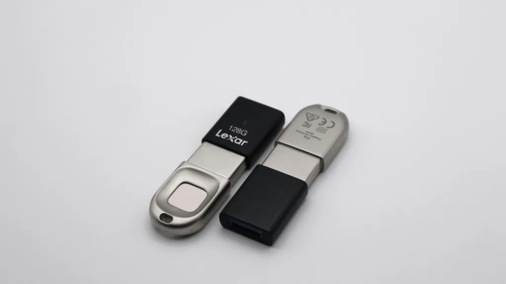 Two USB flash drives on a desk